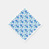 Serviette En Papier Style côtier Motif de poisson bleu Preppy (Coin)
