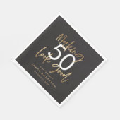 Serviette En Papier Style d'anniversaire moderne simple élégant script (Coin)