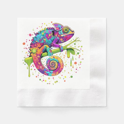 Serviette En Papier Style d'aquarelle des teintures Chameleon (Devant)