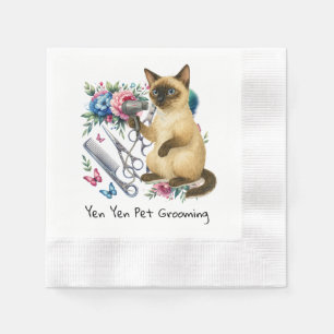 Serviette En Papier Style d'aquarelle Pet Grooming pour les amoureux d