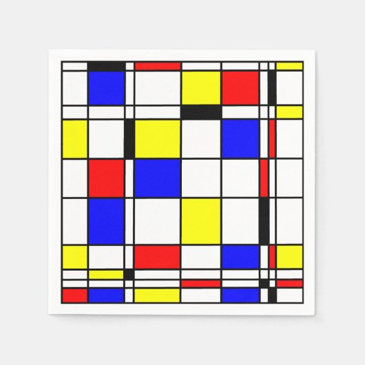 Serviette En Papier Style d'art mondrien (Devant)