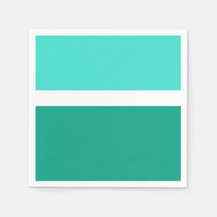 Serviette En Papier Style de bloc de couleur Turquoise blanc turquoise