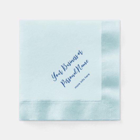Serviette En Papier Style de calligraphie bleu personnalisé (Devant)