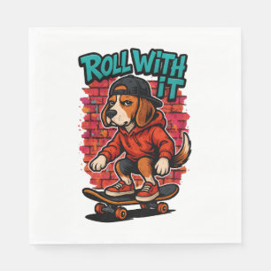 Serviette En Papier Style de rue Beagle Skateboard Graffiti Art