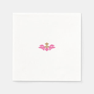 Serviette En Papier Style Décor, Rose Chaud, Laiton Antique