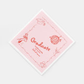 Serviette En Papier Style Doodles Main Draduation Party (Coin)