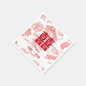 Serviette En Papier Style Dragon Double Symbole Bonheur Style Blanc (Coin)