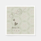 Serviette En Papier Style Ethnique Sage Vert Monogramme Papier Napkin (Devant)
