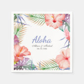 Serviette En Papier Style floral tropical Aloha Luau (Devant)