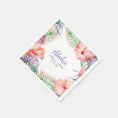 Serviette En Papier Style floral tropical Aloha Luau (Coin)
