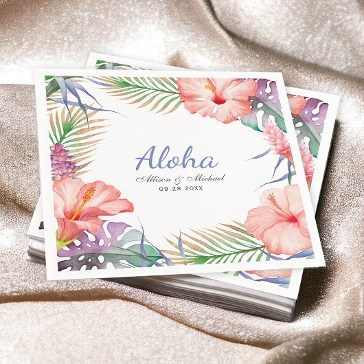 Serviette En Papier Style floral tropical Aloha Luau