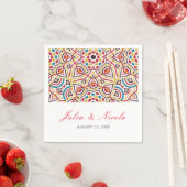 Serviette En Papier Style géométrique Étincelles Mariage métallique en (En situation)