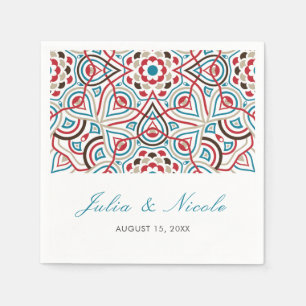Serviette En Papier Style géométrique Étincelles Mariage métallique en