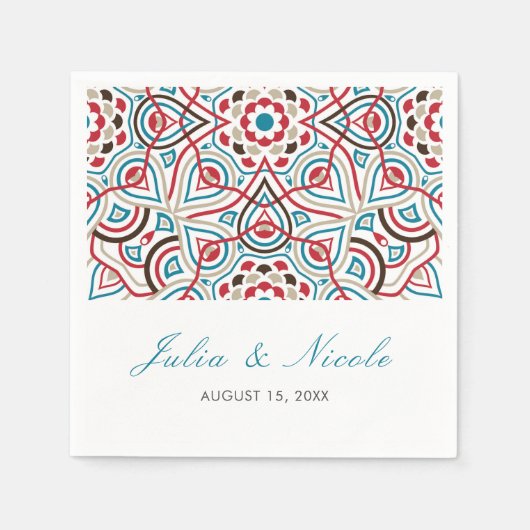 Serviette En Papier Style géométrique Étincelles Mariage métallique en (Devant)