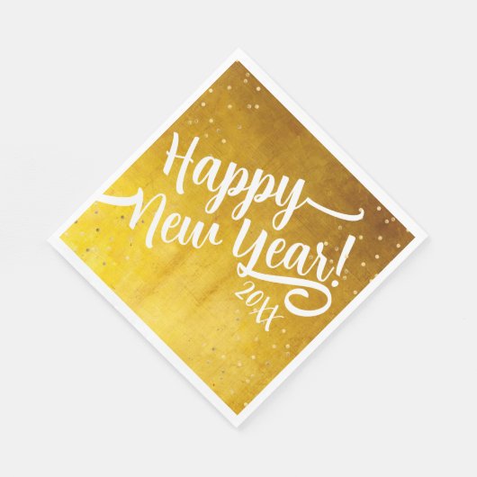 Serviette En Papier Style Glam Golden New Year Script Party (Coin)
