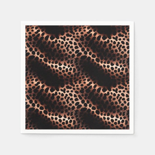 Serviette En Papier Style Glam Rose Gold Black Leopard (Devant)