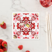Serviette En Papier style italien, carreaux, majolica, citron, impress (En situation)