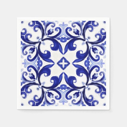 Serviette En Papier Style italien, carrelage, majolica Tout-sur-impres (Devant)