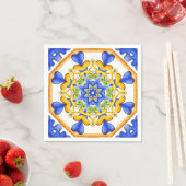 Serviette En Papier Style italien, carrelage, majolica Tout-sur-impres (En situation)