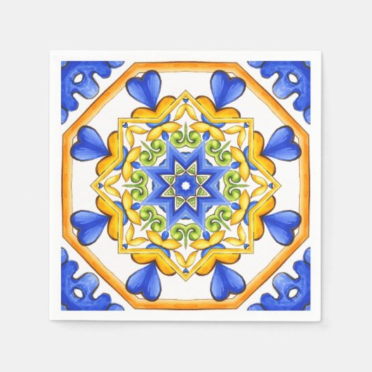 Serviette En Papier Style italien, carrelage, majolica Tout-sur-impres (Devant)