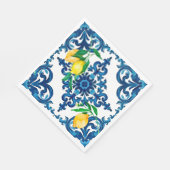Serviette En Papier style italien, mosaïque, bleu, citron, (Coin)
