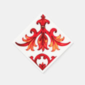 Serviette En Papier Style italien, mosaïque, rouge (Coin)