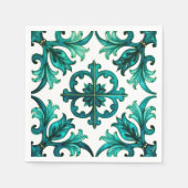 Serviette En Papier Style italien, mosaïque, vert (Devant)