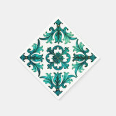 Serviette En Papier Style italien, mosaïque, vert (Coin)