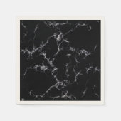 Serviette En Papier Style marbre élégant4 - Noir et Blanc (Devant)