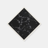 Serviette En Papier Style marbre élégant4 - Noir et Blanc (Coin)