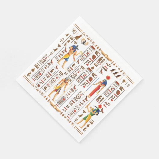 Serviette En Papier Style mariage Or égyptien Hiéroglyphes divinités (Coin)