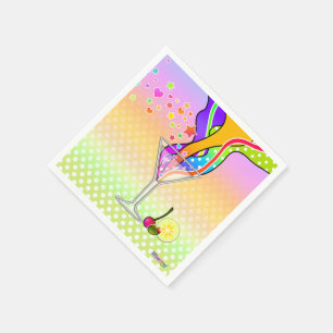 SERVIETTE EN PAPIER STYLE MARTINI D'ART DE POP D'ANNÉES '60