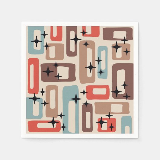 Serviette En Papier Style moderne du milieu du siècle (Devant)