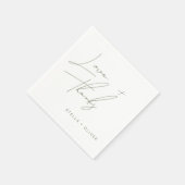 Serviette En Papier Style moderne Green Script Love Merci Papier (Coin)