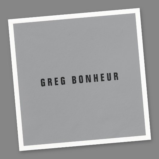 Serviette En Papier Style moderne Nom de recherche | Gris et noir