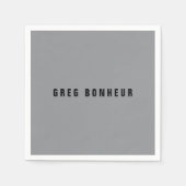 Serviette En Papier Style moderne Nom de recherche | Gris et noir (Devant)