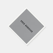 Serviette En Papier Style moderne Nom de recherche | Gris et noir (Coin)