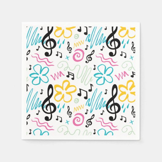 Serviette En Papier Style musical des années 90 (Devant)