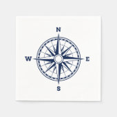 Serviette En Papier Style Nautique Rose Compass (Devant)
