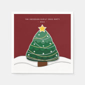 Serviette En Papier Style Papier moderne Noël Arbre de Noël Fête de No (Devant)
