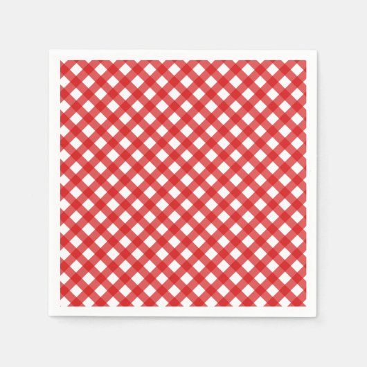 Serviette En Papier Style pays rouge En vichy Motif (Devant)