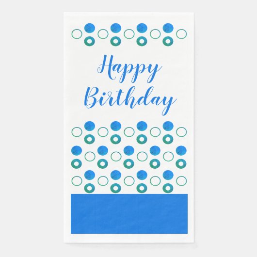 Serviette En Papier Stylé pois bleus (Devant)