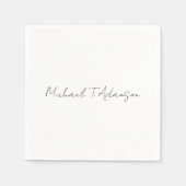 Serviette En Papier Style Rétro Élégant Plaque Simple Calligraphie Bla (Devant)