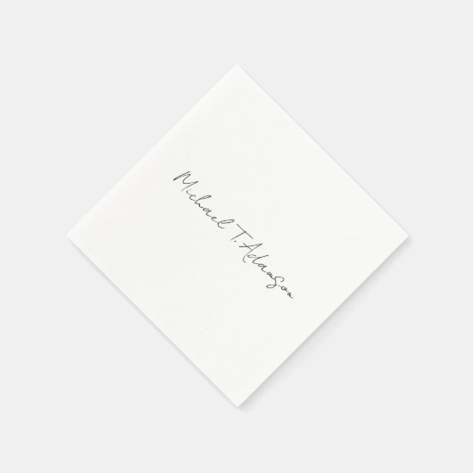 Serviette En Papier Style Rétro Élégant Plaque Simple Calligraphie Bla (Coin)