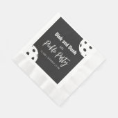 Serviette En Papier Style Rétro Neon Noir Thème Pickleball Anniversair (Coin)