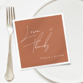 Serviette En Papier Style Rustique Terracotta Script Aimer Papier Grat