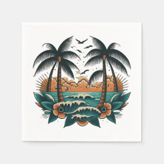 Serviette En Papier Style Sailor Jerry