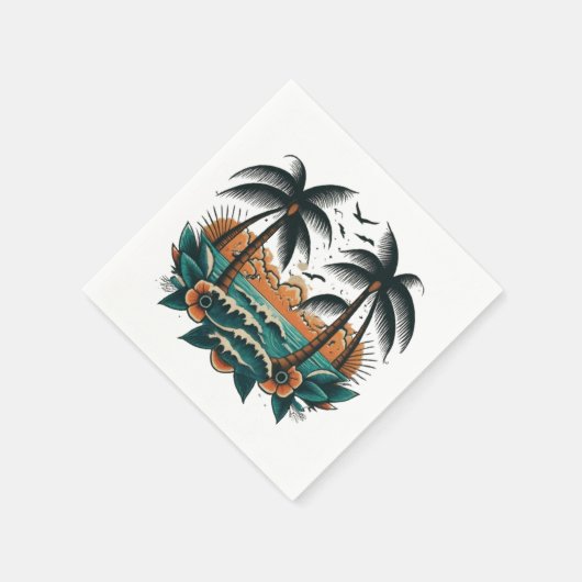 Serviette En Papier Style Sailor Jerry (Coin)