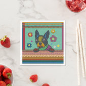 Serviette En Papier Style Scrapbook Terrier Fun Boston (En situation)