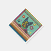 Serviette En Papier Style Scrapbook Terrier Fun Boston (Coin)